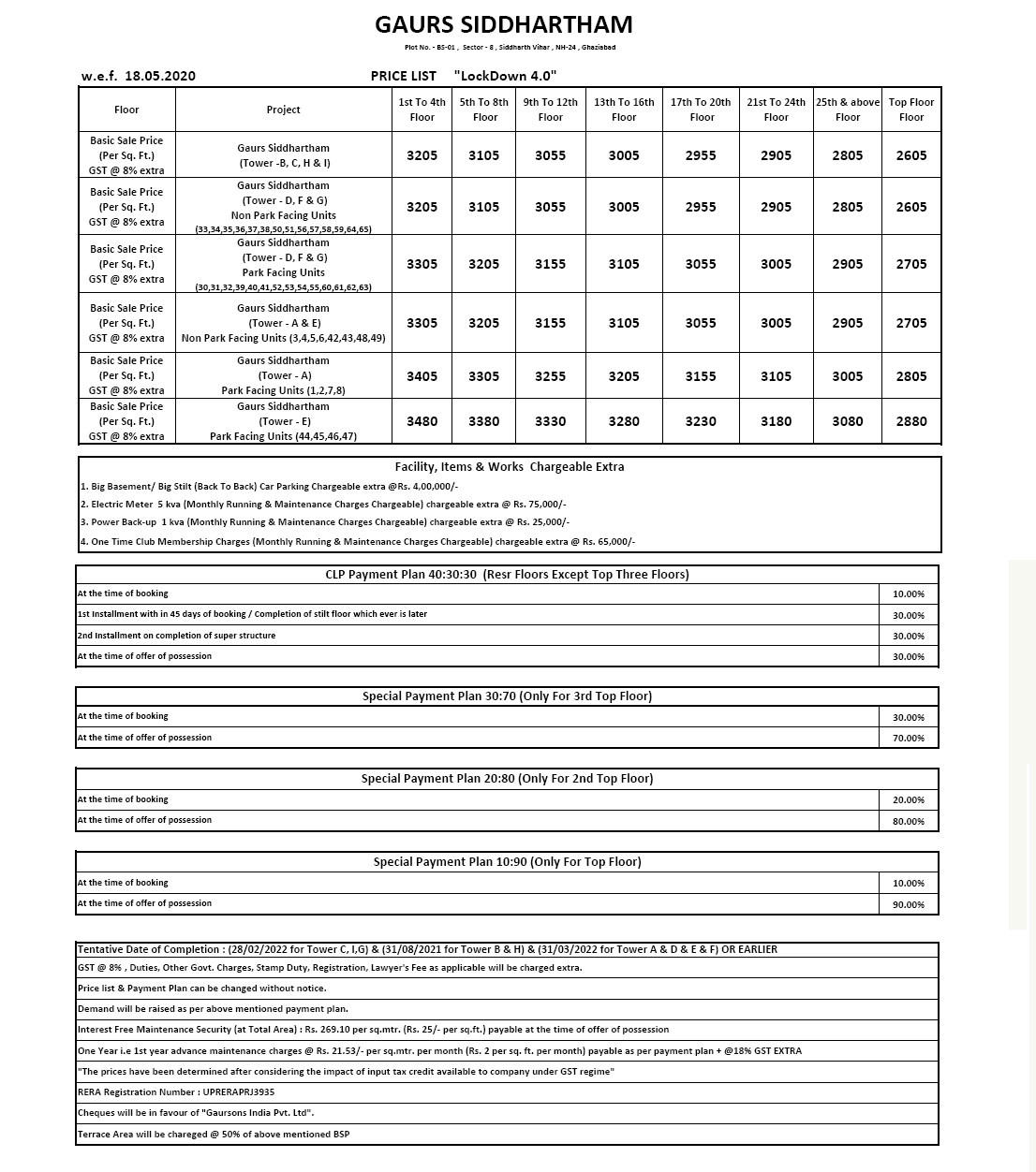 Price List